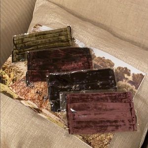 JOHNNY WAS silk velvet pleated face masks set of 4